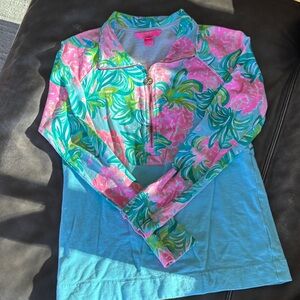 Lilly Pulitzer Pink and Gray Pullover